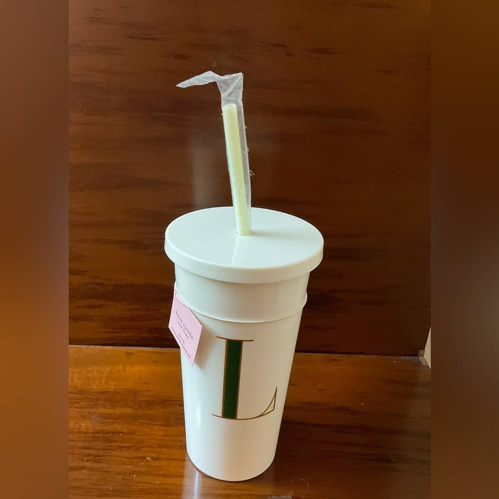 NWT- KATE SPADE INSULATED TUMBLER . LID and STRAW